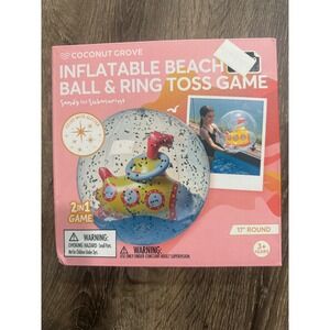 Coconut Grove Inflatable Beach Ball Ring Toss Game Sandy Submarine 17" Glitter